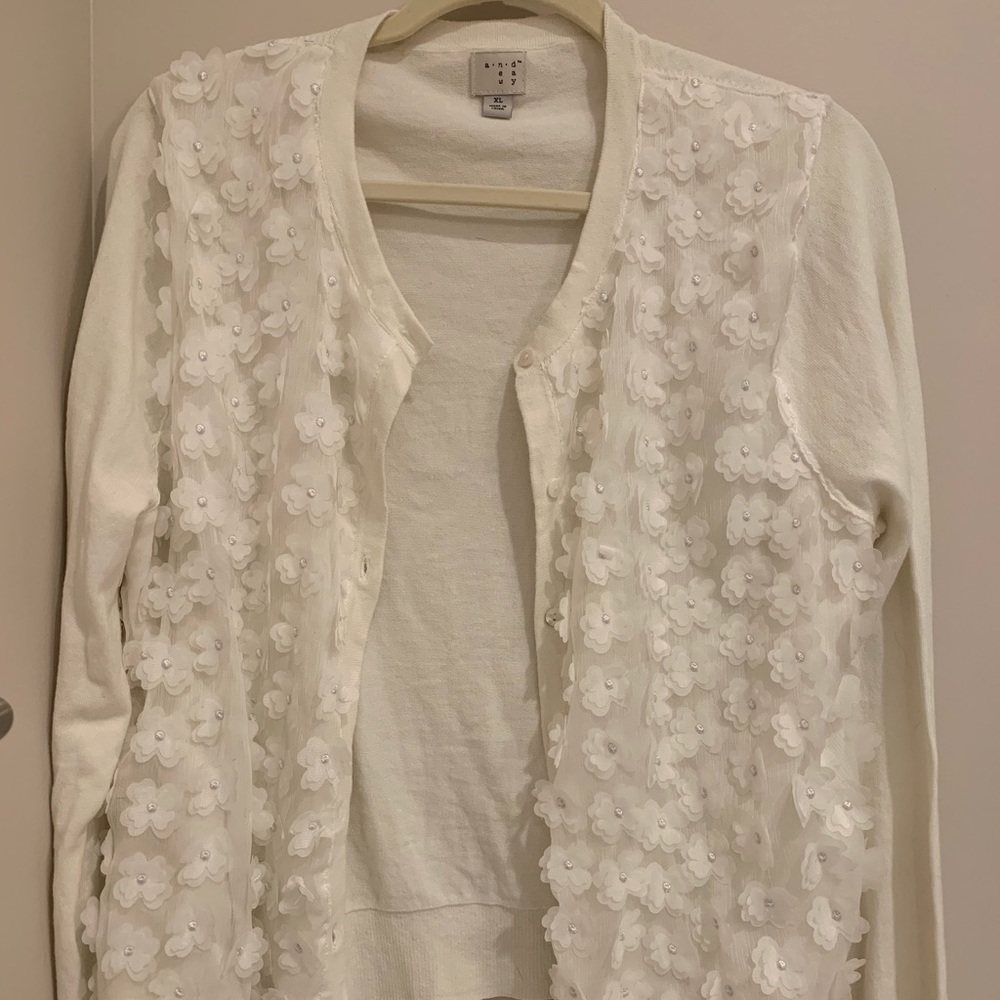 White floral cardigan